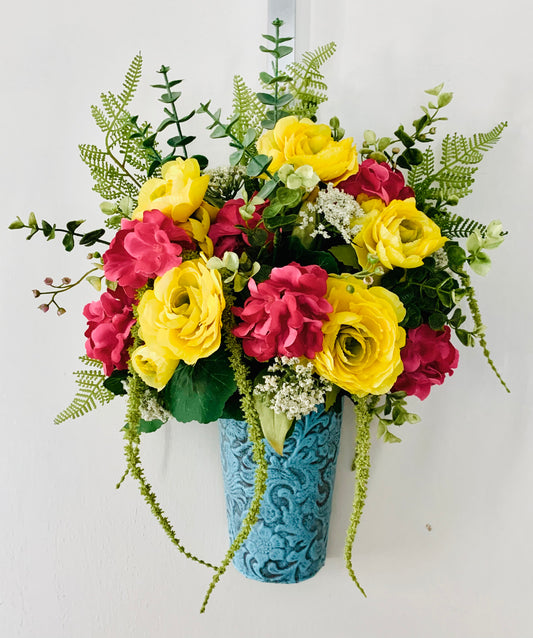 Spring Floral Metal Hanger
