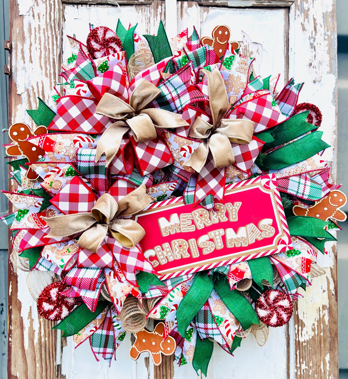 Merry Christmas Gingerbread Wreath